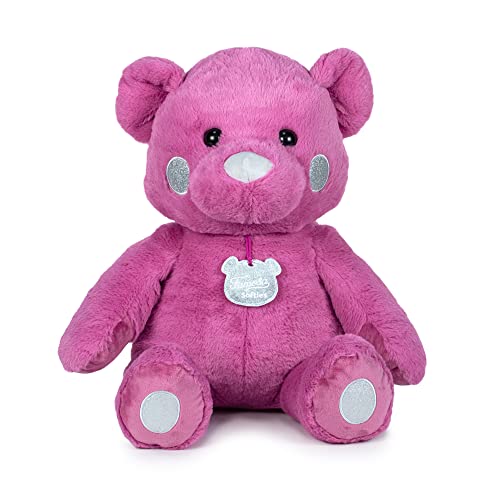 Famosa Softies 760022960 Boutique is Colors Pink Teddybär mit silbernen Details, 54 cm, weich und kuschelig, für Jungen und Mädchen ab 0 Jahren von Famosa