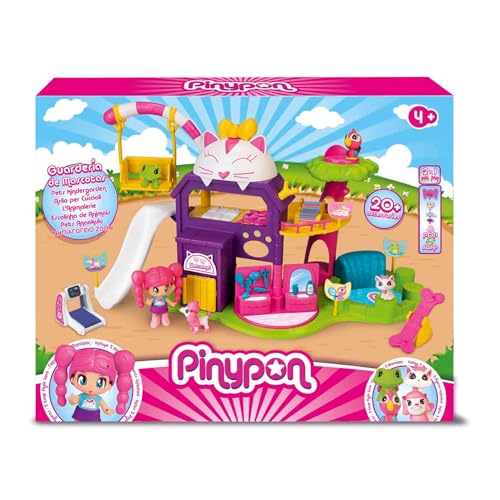 Pinypon - Haustierschule, Puppen Spielzeug Set Figur, 4 Tier Figuren [ Hund Katze Schildkröte und Vogel ] und Zubehör, Haustiere Playset für Kinder ab 4 Jahren, Famosa (700017207) von Famosa