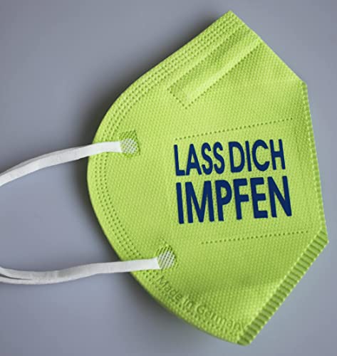 Fan-Omenal 1 Maske in Gelb Deutsche Herstellung mit Print - Lass Dich IMPFEN - 15249 von Fan-Omenal