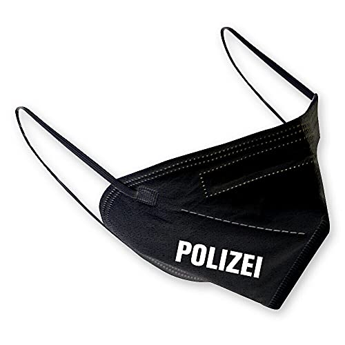 Fan-Omenal 1 Maske in Schwarz mit Aufdruck - Polizei - 15375 von Fan-Omenal