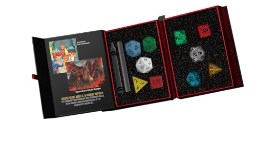 FanRoll D&D Würfel-Set zum 50. Hochzeitstag, damals und heute Gedenkset mit modernen und Retro-DND-Würfel-Sets von Fanroll