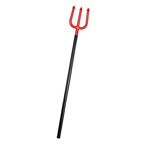 112cm Devil Gabel Abnehmbarer Plastik Tonhöhe Gabel Teufel Dreizack Schwarz Rot Halloween Requisit Waffe Horror Kostüm Verkleidung Zubehör Damen Herren von Fancy Dress VIP