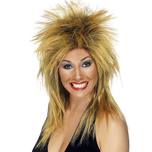 Ginger Damenperücke im Stil der 80er Jahre, Rock Diva, Punk, Rock, Vokuhila, Kostüm-Zubehör von Fancy Dress VIP