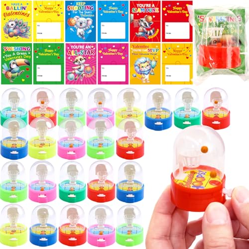 Valentines Mini-Finger-Basketball-Schießspiele, Sport-Grußkarten, Basketball, Partygeschenke für Valentinstag, Schule, Klassenzimmer, Geschenkaustausch, 12 Stück von Fancy Land