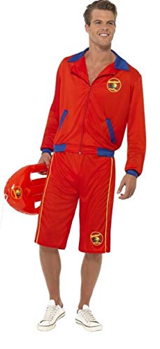Fancy Me Herren Baywatch Leben Wächter Uniform TV David Hasselhoff Rettungsdienste Kostüm Kleid Outfit - Rot, Large von Fancy Me
