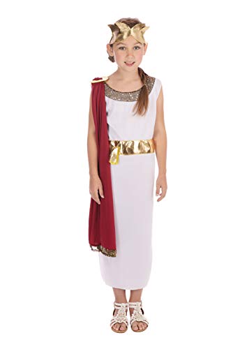 Fancy Me Mädchen oder Jungen Weiß Rot Römische Toga Schule Kostüm Kleid Outfit 4-14 Jahre - Mädchen, 7-9 Years von Fancy Me