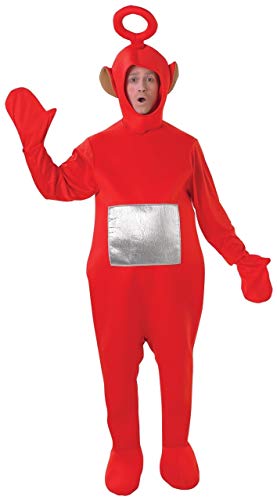 Fancy Me Teletubby-Kostüm - Offiziell Lizenzierte Teletubbies-Verkleidung Für Damen & Herren - Tinky-Winky, Po, Dipy, Laa-Laa (Rot, Grün, Lila, Gelb) - Einheitsgröße, Rot von Fancy Me