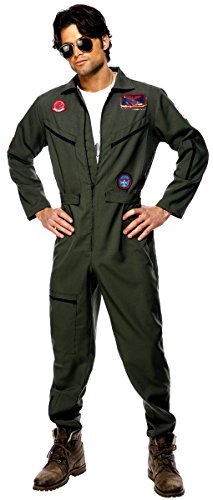 Herren Top Gun Aviator TV Film 1980er 80er Jahre Junggesellenabschied Kostüm Outfit M-XL (Medium) Grün von Fancy Me