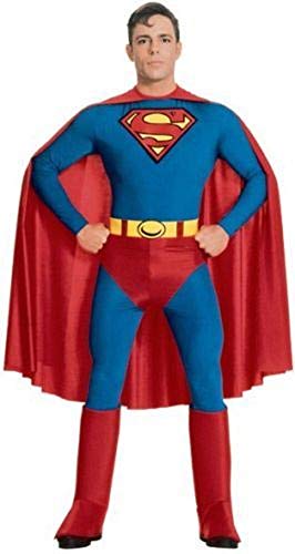 Herren klassisch Superman Stretch Overall Body Kostüm Kleid Outfit S-XL - Blau, Blau, Large (42-22" Chest) von Fancy Me