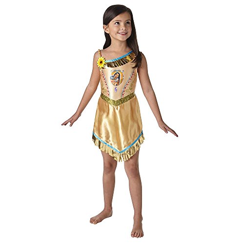 Mädchen Offiziell Disney Prinzessin Pocahontas Indianer Wilder Westen Büchertag Woche Halloween Party Kostüm Kleid Outfit 3-8 Jahre - 3-4 Years von Fancy Me