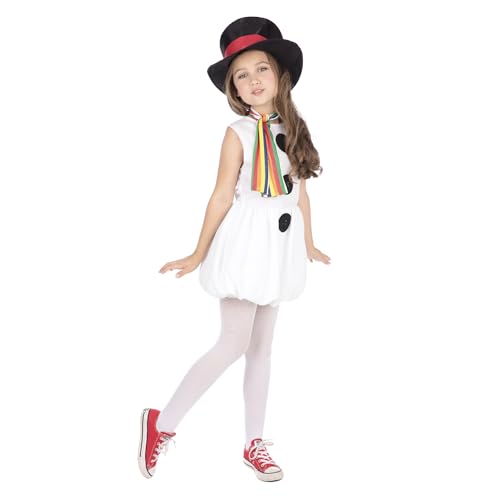 Mädchen Weiß Weihnachts Schneemann Festive Kostüm Kleid Outfit 3-12 Jahre - Weiß, 4-6 Years von Fancy Me