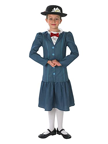 Offiziell Disney Mädchen Mary Poppins Reich Viktorianisch Buch Tag Woche Verkleidung Kleid Kostüm Outfit Alter 3-10 Jahre - Blau, Blau, 5-6 Years von Fancy Me