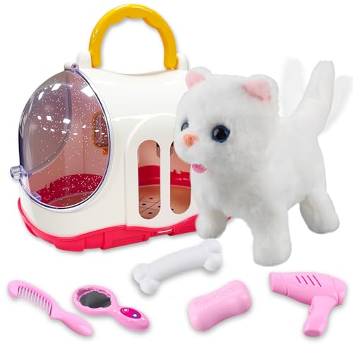 Fancysky Elektrischer Hund Kinder, Interaktives Hundespielzeug, Hund SpielzeugKinder Läuft Bellt, Kuscheltier Hund, Mädchen Spielzeug, Roboterhund fürKinder, Spielzeug Hund Läuft Bellt (Katze) von Fancysky