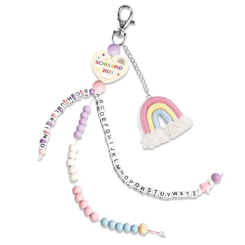 Einschulung Mädchen, Rosa Rechenkette 2025 Schulkind Geschenk, Schultüte Mädchen Rechenkette 1. Klasse Mädchen, Schultüte Füllung Schulanfang Geschenk Glücksbringer mit Grußkarte Geschenkbox von FangBoJie