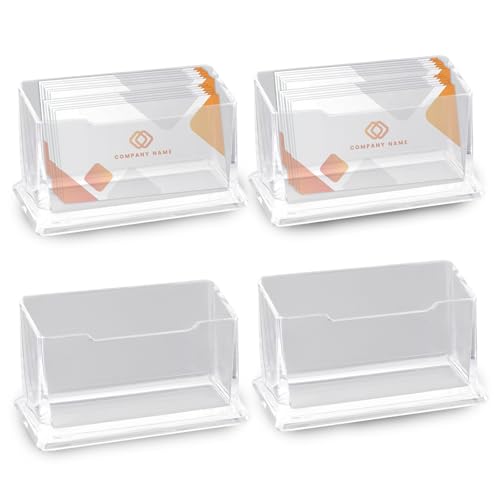 Visitenkartenhalter, 4 Stück Visitenkartenständer Acryl, Business Card Holder, Visitenkarten Aufbewahrung, Aufsteller, Visitenkarte Tischständer Wand für Büro Zuhause Sammlung Veranstalter Visitenkartenhalter, 4 Stück Visitenkartenständer Acryl, Business Card Holder, Visitenkarten Aufbewahrung, Aufsteller, Visitenkarte Tischständer Wand für Büro Zuhause Sammlung Veranstalter von FangBoJie