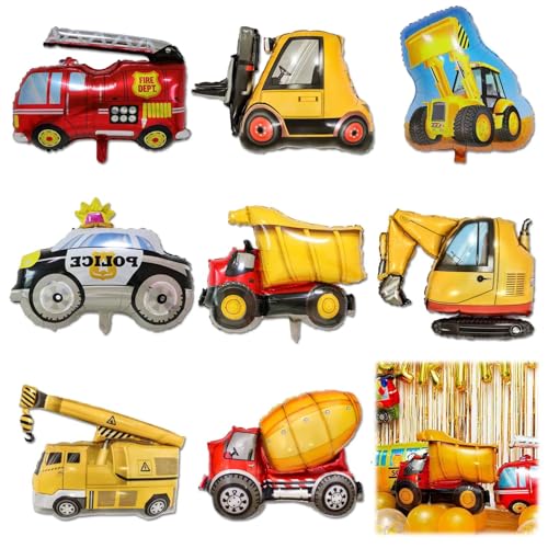 KAYEF 8 Stück Bagger-Ballons, Bulldozer-Ballons, Baufahrzeug-Folienballons, Traktor-Folienballons, geeignet für Auto-Themenparty, Hochzeit, Geburtstag Abschluss-Dekoration KAYEF 8 Stück Bagger-Ballons, Bulldozer-Ballons, Baufahrzeug-Folienballons, Traktor-Folienballons, geeignet für Auto-Themenparty, Hochzeit, Geburtstag Abschluss-Dekoration von FangZin