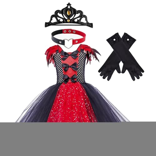 Fangfhai Vampirkleid für Mädchen, Vampirkostüm für Mädchen,Gothic-Tüllkleid für Teenager - Halloween-Gothic-Tüllkleid für 2–12 Jahre mit Krone, Handschuhen und Schlüsselbeinkette Fangfhai Vampirkleid für Mädchen, Vampirkostüm für Mädchen,Gothic-Tüllkleid für Teenager - Halloween-Gothic-Tüllkleid für 2–12 Jahre mit Krone, Handschuhen und Schlüsselbeinkette von Fangfhai
