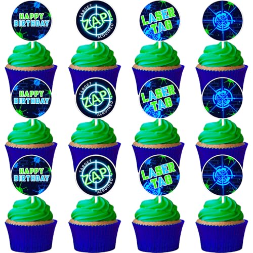 Fangleland 36 Stück blau grün Laser Tag Cupcake Toppers für Jungen Laser Tag Geburtstag Party Dekorationen, Laser-Thema alles Gute zum Geburtstag Dessert Tabelle Kuchen Dekorationen Picks Fangleland 36 Stück blau grün Laser Tag Cupcake Toppers für Jungen Laser Tag Geburtstag Party Dekorationen, Laser-Thema alles Gute zum Geburtstag Dessert Tabelle Kuchen Dekorationen Picks von Fangleland