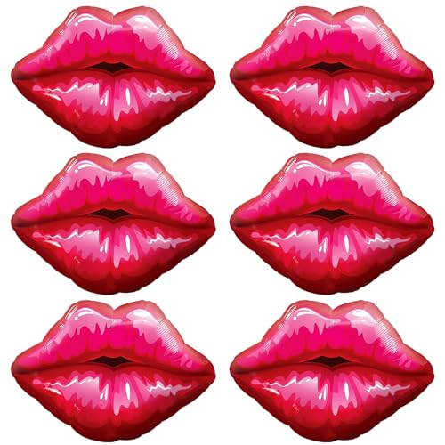Fangoo 6 Stück Rote Lippen Luftballon Set, Heiße Rosa Kiss Ballons, Riesige Helium Lippen Kiss Folie Ballons, Valentinstag Ballons Lippenballons für Valentinstag Engagement Galentines Day Party Deko Fangoo 6 Stück Rote Lippen Luftballon Set, Heiße Rosa Kiss Ballons, Riesige Helium Lippen Kiss Folie Ballons, Valentinstag Ballons Lippenballons für Valentinstag Engagement Galentines Day Party Deko von Fangoo