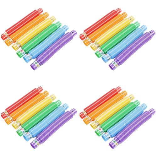 Fangxuee 2,9 cm Packung LED-Röhre Dekompression Teleskopröhre Entlüftung LED-Licht Wasserleitung Farbbox 24 Stück Zweifarbiger Streifen von Fangxuee