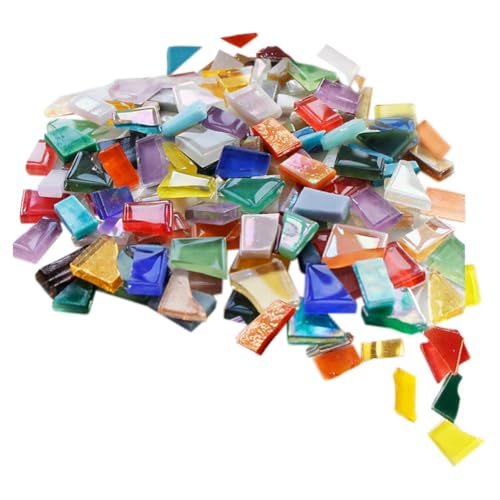 Fangxuee Dreieckige Mosaikfliesen, Mehrfarbige DIY-Glasmosaik-Sets, Sehr Gut Geeignet für Kunsthandwerk und Heimdekoration von Fangxuee