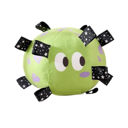 Fangxuee Hunde-Stimmspielzeugball Aus Plüsch, Lustiges Interaktives Haustierspielzeug mit Glöckchen, Zahnreinigungs-Kauspielzeug für Kleine Große Hunde, Katzen, Welpen von Fangxuee