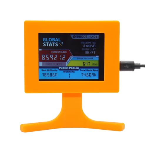 Fangxuee Nerdminer V2 56kh/S 2,8 LCD-Display Nerdminer Bitcoin Crypto Solo Lotterie Desk Miner Kryptowährung Miner Orange von Fangxuee