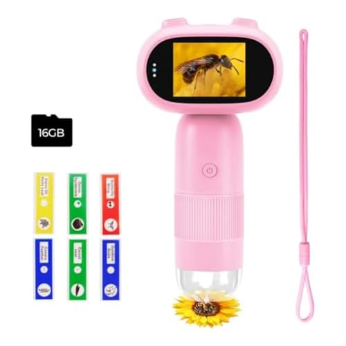 Fangxuee P30 Kindermikroskop, 1000x Objektträger-Digitalmikroskop mit 2-Bildschirm, HD 16MP Kamera und 1080P Video, Taschenmünzgerät B Fangxuee P30 Kindermikroskop, 1000x Objektträger-Digitalmikroskop mit 2-Bildschirm, HD 16MP Kamera und 1080P Video, Taschenmünzgerät B von Fangxuee