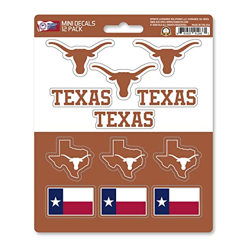 Promark NCAA Texas Longhorns Aufkleber-Set Mini (12 Stück), Team-Farbe, Einheitsgröße von FANMATS