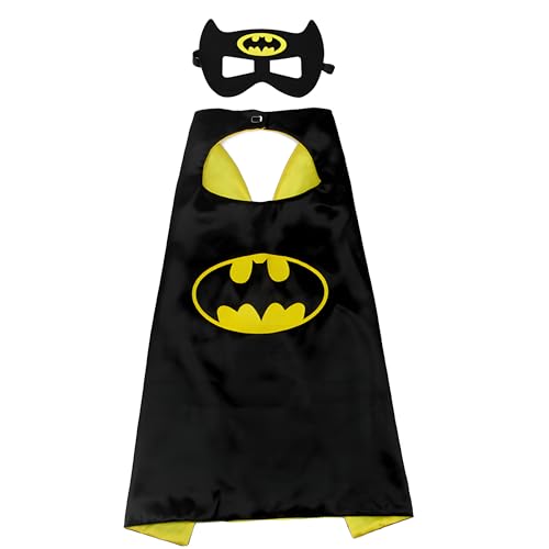 Fanoyo Superhelden Kostüm Kinder, Bat-man Kostüm Superhelden Maske, Superhelden Umhänge, Superheld Bat-man Cosplay Kostüm für Kinder, Superhelden Halloween Karneval Geschenk für Junge 3-9 Jahr von Fanoyo
