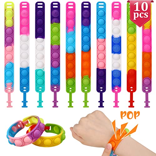 Pop Bubble Fidget Armband - 10 Stück Simple Dimple Toy, Anti-Stress Spielzeug, Zappelspielzeug Set für Kinder und Erwachsene von Fanshiontide