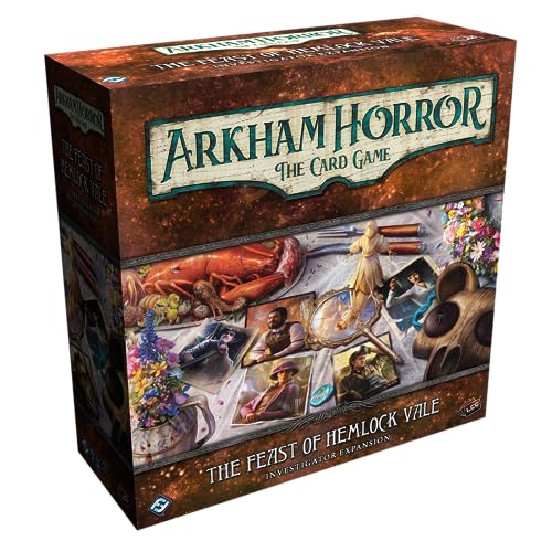 Arkham Horror The Card Game The Feast of Hemlock Vale Investigator Expansion - Face Unknown Terrors! Lovecraftian Cooperative LCG, Ages 14+, 1-4 Players, 1-2 Hr Playtime, Made by Fantasy Flight Games Arkham Horror The Card Game The Feast of Hemlock Vale Investigator Expansion - Face Unknown Terrors! Lovecraftian Cooperative LCG, Ages 14+, 1-4 Players, 1-2 Hr Playtime, Made by Fantasy Flight Games von Fantasy Flight Games