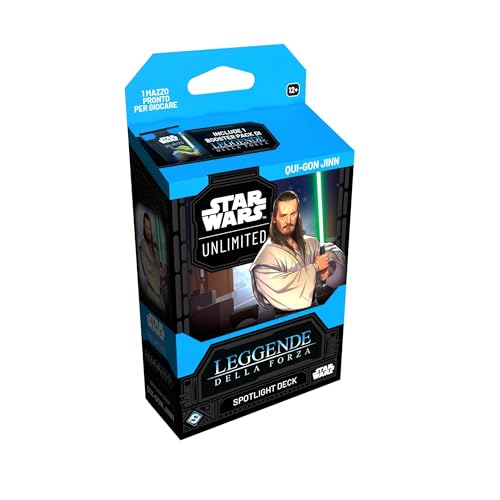 Asmodee FFG Star Wars: Unlimited Sammelkartenspiel Legenden der Macht – Spotlight Deck Qui-Gon Jinn – Exklusive Karten – ab 12 Jahren, für 2 Spieler – italienische Version Asmodee FFG Star Wars: Unlimited Sammelkartenspiel Legenden der Macht – Spotlight Deck Qui-Gon Jinn – Exklusive Karten – ab 12 Jahren, für 2 Spieler – italienische Version von Fantasy Flight Games