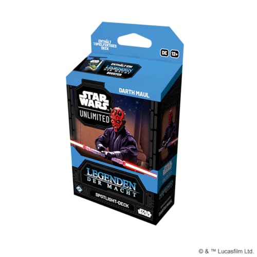 Asmodee - FFG - Star Wars: Unlimited Trading Card Game - Legenden der Macht - Spotlight Deck Darth Maul - Exklusive Karten- TCG für Kinder und Erwachsene, Alter 12+, 2+ Spieler, 20 Minuten, Deutsch Asmodee - FFG - Star Wars: Unlimited Trading Card Game - Legenden der Macht - Spotlight Deck Darth Maul - Exklusive Karten- TCG für Kinder und Erwachsene, Alter 12+, 2+ Spieler, 20 Minuten, Deutsch von Fantasy Flight Games