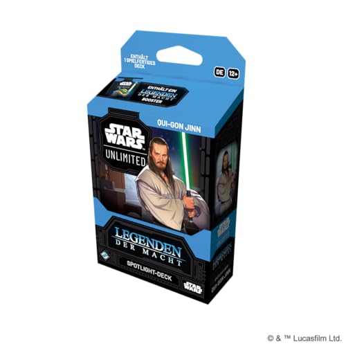 Asmodee - FFG - Star Wars: Unlimited Trading Card Game - Legenden der Macht - Spotlight Deck Qui-Gon Jinn - Exklusive Karten- TCG für Kinder und Erwachsene, Alter 12+, 2+ Spieler, 20 Minuten, Deutsch von Fantasy Flight Games