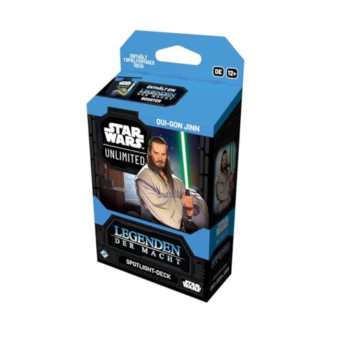 Asmodee - FFG - Star Wars: Unlimited Trading Card Game - Legenden der Macht - Spotlight Deck Qui-Gon Jinn - Exklusive Karten- TCG für Kinder und Erwachsene, Alter 12+, 2+ Spieler, 20 Minuten, Deutsch Asmodee - FFG - Star Wars: Unlimited Trading Card Game - Legenden der Macht - Spotlight Deck Qui-Gon Jinn - Exklusive Karten- TCG für Kinder und Erwachsene, Alter 12+, 2+ Spieler, 20 Minuten, Deutsch von Fantasy Flight Games