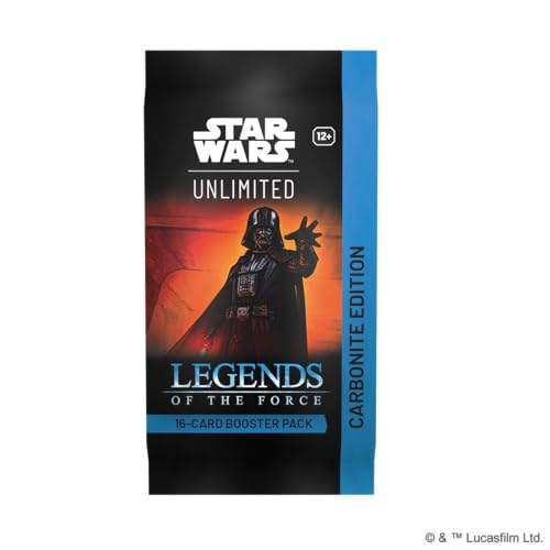 Asmodee - FFG - Star Wars: Unlimited Trading Card Game - Legends of The Force - Carbonite Booster mit 16 Karten - TCG für Kinder und Erwachsene, Alter 12+, 2+ Spieler, 20 Minuten, Englisch von Fantasy Flight Games