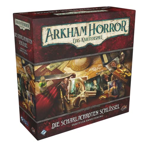 Fantasy Flight Games, Arkham Horror: LCG – Die scharlachroten Schlüssel, Ermittler-Erweiterung, Expertenspiel, Kartenspiel, 1-4 Spieler, Ab 14+ Jahren, 45 Minuten, Deutsch von Fantasy Flight Games