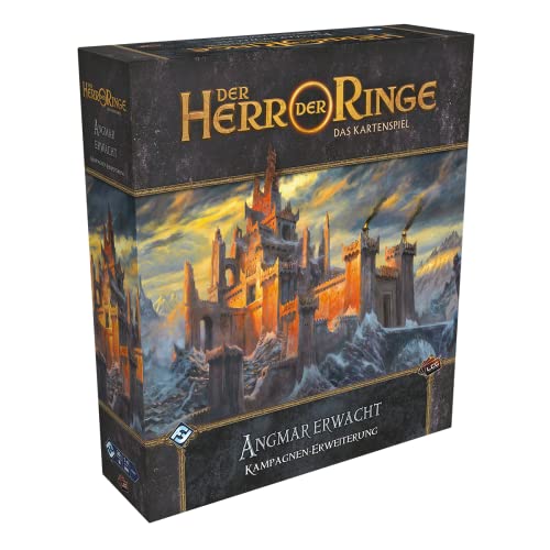 Fantasy Flight Games, Der Herr der Ringe: LCG – Angmar erwacht, Kampagnen-Erweiterung, Expertenspiel, Kartenspiel, 1-4 Spieler, Ab 14+ Jahren, 30+ Minuten je Spieler, Deutsch von Fantasy Flight Games