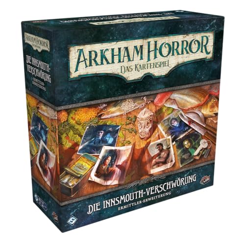 Fantasy Flight Games, Arkham Horror: LCG – Die Innsmouth-Verschwörung, Ermittler-Erweiterung, Expertenspiel, 1-4 Spieler, ab 14+ Jahren, 45 Minuten je Spieler, Deutsch von Fantasy Flight Games
