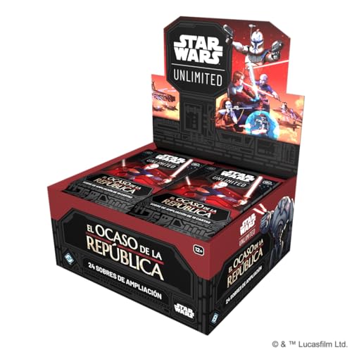 Fantasy Flight Games Star Wars Unlimited: Der Dunkle der Republik, Box mit 24 Umschlägen, Sammelkartenspiel, ab 12 Jahren, für 2 Spieler, 30 Min. pro Spiel, Spanisch Fantasy Flight Games Star Wars Unlimited: Der Dunkle der Republik, Box mit 24 Umschlägen, Sammelkartenspiel, ab 12 Jahren, für 2 Spieler, 30 Min. pro Spiel, Spanisch von Fantasy Flight Games