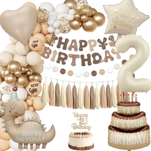 Dino Geburtstagsdeko 2 Jahre, Deko 2. Geburtstag Jungen Mädchen, Luftballon Aprikose Gold 2. Kindergeburtstag Deko Set, Happy Birthday Girlande Dinosaurier Kuchen 2 Folienballon Geburtstag Party Deko Dino Geburtstagsdeko 2 Jahre, Deko 2. Geburtstag Jungen Mädchen, Luftballon Aprikose Gold 2. Kindergeburtstag Deko Set, Happy Birthday Girlande Dinosaurier Kuchen 2 Folienballon Geburtstag Party Deko von Fantspati