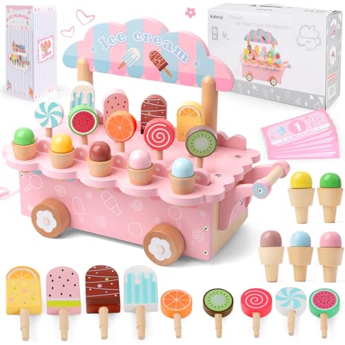 Eisdiele Kinder Holz, Eiswagen Kinder Montessori Spielzeug ab 3 Jahre, EIS Holzspielzeug mit Kaufladen Zubehör Spielgeld Menü, Eisladen Rollenspiele Spielküche Geschenk 3 4 5 6 7 Jahre Mädchen Junge Eisdiele Kinder Holz, Eiswagen Kinder Montessori Spielzeug ab 3 Jahre, EIS Holzspielzeug mit Kaufladen Zubehör Spielgeld Menü, Eisladen Rollenspiele Spielküche Geschenk 3 4 5 6 7 Jahre Mädchen Junge von Fantspati