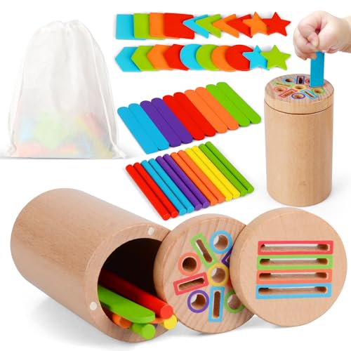 Montessori Spielzeug ab 1 2 3 Jahre, Motorikspielzeug ab 1 Jahr, 3-in-1 Holz Sortierspiel Baby Spielzeug, Farbe Form Sortierspielzeug, Lernspielzeug Sensorik Spielzeug Geschenk für Kleinkinder Montessori Spielzeug ab 1 2 3 Jahre, Motorikspielzeug ab 1 Jahr, 3-in-1 Holz Sortierspiel Baby Spielzeug, Farbe Form Sortierspielzeug, Lernspielzeug Sensorik Spielzeug Geschenk für Kleinkinder von Fantspati