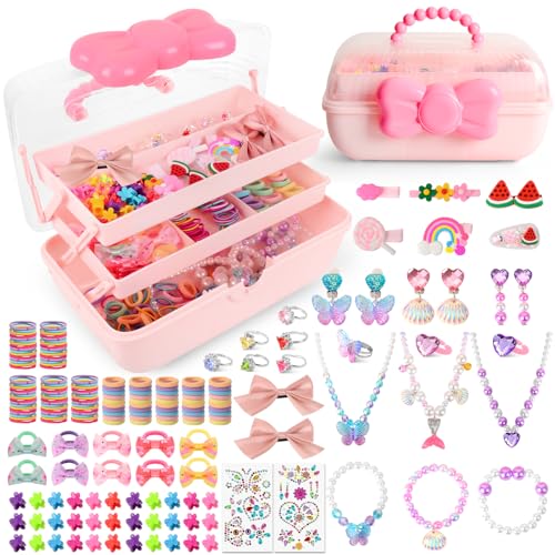 Schmuck Kinder Spielzeug, Haarschmuck Geschenk Mädchen 3 4 5 6 7 8 9 10 Jahre, 218 Stück Schmuckset mit Halsketten, Ringe und Haarspangen, Weihnachts Geburtstag Geschenke Kinder Schmuck Kinder Spielzeug, Haarschmuck Geschenk Mädchen 3 4 5 6 7 8 9 10 Jahre, 218 Stück Schmuckset mit Halsketten, Ringe und Haarspangen, Weihnachts Geburtstag Geschenke Kinder von Fantspati