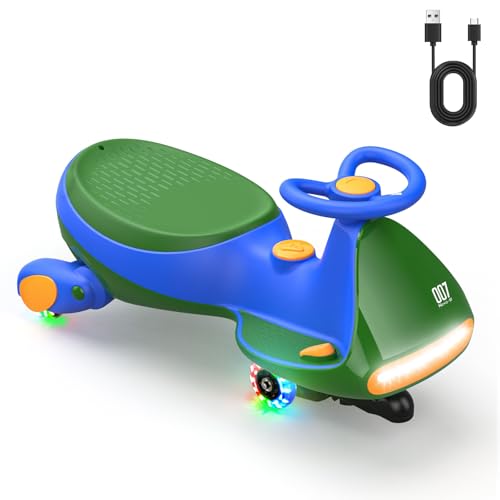 FanttikRide N7 Pro Kinder Elektroauto, Elektrisches Rutschauto mit Pedal, Typ C aufladbar Batterie Kinder Auto, 2 Geschwindigkeit Kippschutz Leuchtende Räder, Bluetooth, für Kind ab 3 Jahren, Grün von FanttikRide