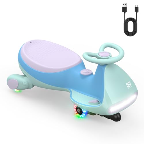 FanttikRide N7 Pro Kinder Elektroauto, Rutschauto mit Pedal, Typ C aufladbar Batterie Kinder Auto, 2 Geschwindigkeit Kippschutz Leuchtende Räder, Bluetooth, für Kind ab 3 Jahren, Gletscherblau von FanttikRide