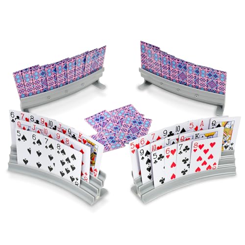 4 Stück Neues Upgrade Spielkartenständer Kartenhalter, Magnetabsaugung, Mit Tischständer, für Karten Spielen ohne Hände Kinder, Senioren von Fanwer