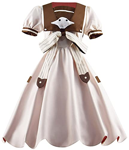 Faonny Damen Mädchen Toilet Bound Hanako Kun Nene Yashiro Cosplay Kostüm Lolita Kleid Schuluniform Full Set für Halloween Outfit (Medium, Weiß(damen)) von Faonny