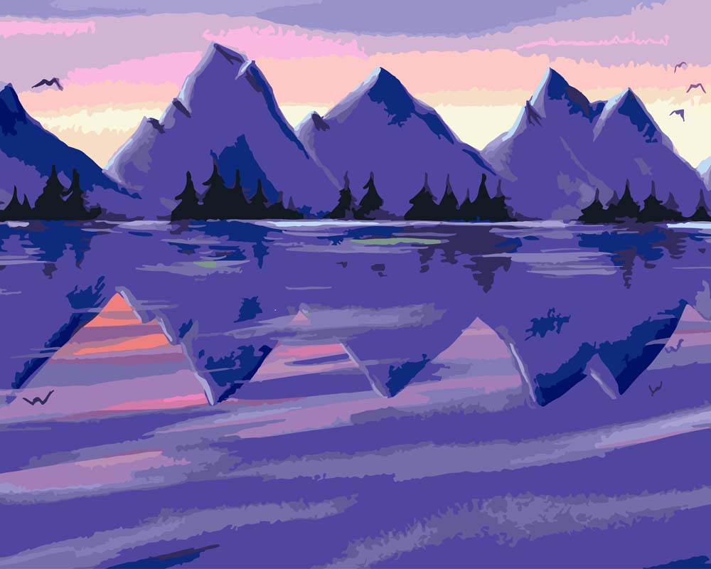 Malen nach Zahlen - Gebirge - by Farbheldin, mit Rahmen Malen nach Zahlen - Gebirge - by Farbheldin, mit Rahmen von Farbheldin